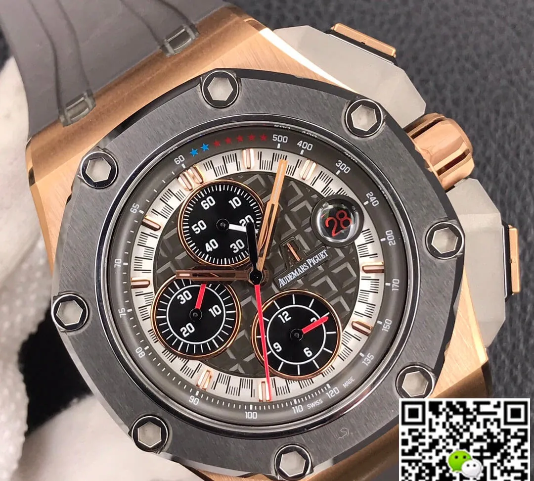 Audemars Piguet Royal Oak Offshore 26568OM.OO.A004CA.01 JF Factory 1:1 Best Edition Replica Watch Brown Strap
